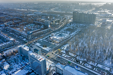 Image showing Aerial view on Memory square in Tyumen. Russia