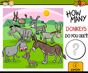 Image showing counting task with donkeys cartoon