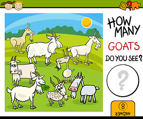 Image showing counting task with goats cartoon