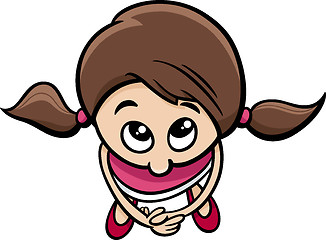 Image showing cute little girl cartoon character