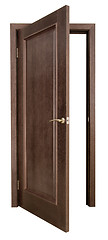 Image showing Open wooden door 