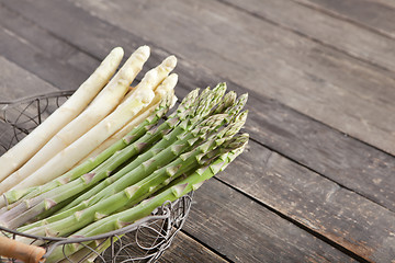 Image showing fresh asparagus in basket