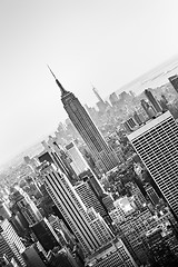 Image showing New York City Manhattan skyline in sunset.