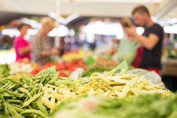 Image showing Farmers\' food market stall with variety of organic vegetable.