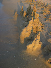 Image showing sand castle on the beach