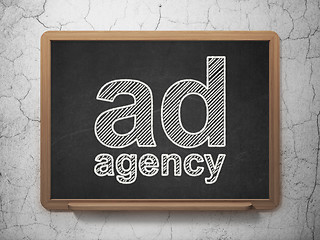 Image showing Advertising concept: Ad Agency on chalkboard background