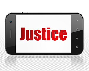 Image showing Law concept: Smartphone with Justice on display