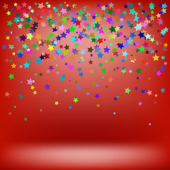 Image showing Set of Colorful Stars. Starry Pattern