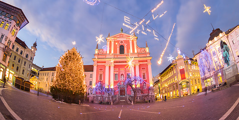 Image showing Preseren\'s square, Ljubljana, Slovenia, Europe. 