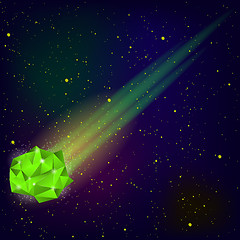 Image showing Green Falling Meteor