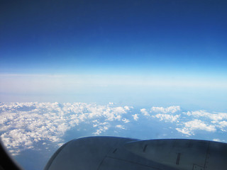 Image showing blue sky and clouds from plane