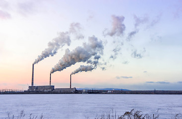 Image showing Power station pipes