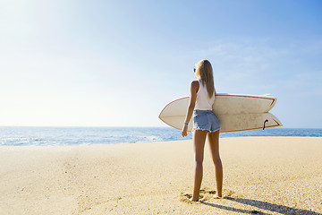 Image showing Surfer girl