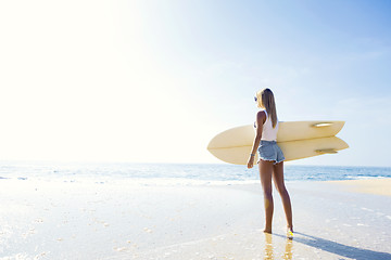 Image showing Surfer girl