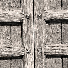 Image showing door in italy old ancian wood and trasditional  texture nail