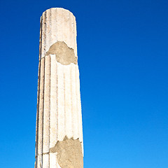 Image showing archeology  in delos greece the historycal acropolis and old rui