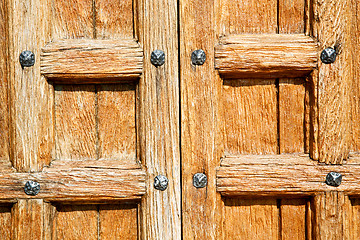 Image showing door in italy old ancian wood   texture nail