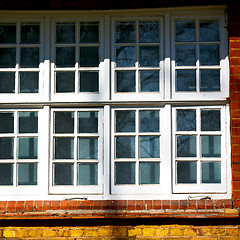 Image showing old windon in england london brick and glass the wall 