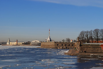 Image showing The ice at the Peter and Paul fortress.