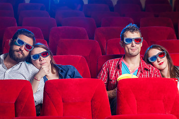 Image showing The people\'s emotions in the cinema