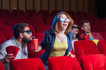 Image showing The people\'s emotions in the cinema