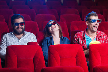 Image showing The people\'s emotions in the cinema