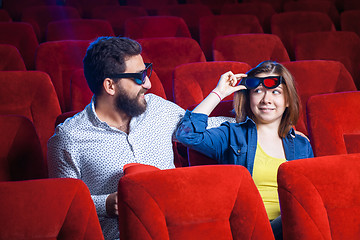 Image showing The people\'s emotions in the cinema