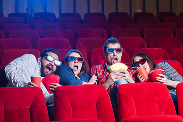 Image showing The people\'s emotions in the cinema