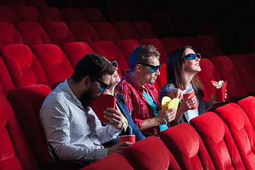 Image showing The people\'s emotions in the cinema