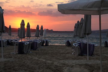 Image showing sunset on the Bulgarian Beach 