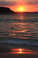 Image showing sunset on the Bulgarian Beach 