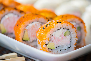 Image showing California maki sushi with masago