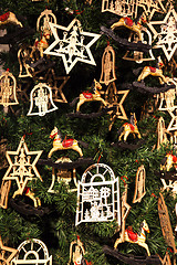 Image showing Wood christmas decorations