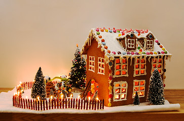 Image showing Decorated gingerbread house