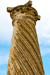 Image showing old column in the africa sky history and nature