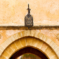 Image showing old door in morocco africa ancien and wall ornate   yellow