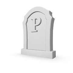 Image showing gravestone with letter p