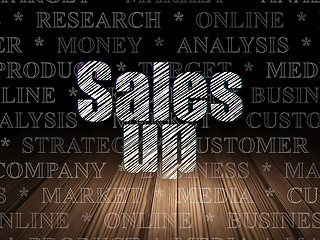 Image showing Marketing concept: Sales Up in grunge dark room