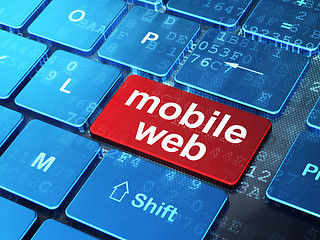 Image showing Web development concept: Mobile Web on computer keyboard background