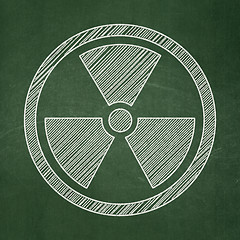 Image showing Science concept: Radiation on chalkboard background