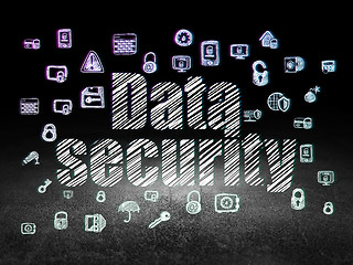 Image showing Security concept: Data Security in grunge dark room