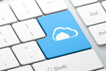 Image showing Cloud technology concept: Cloud on computer keyboard background