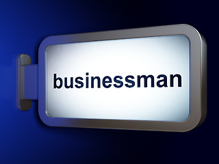 Image showing Finance concept: Businessman on billboard background