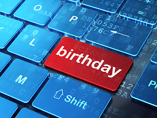 Image showing Holiday concept: Birthday on computer keyboard background