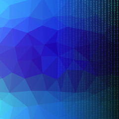 Image showing Binary Code Blue Polygonal Background