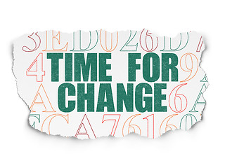 Image showing Timeline concept: Time for Change on Torn Paper background