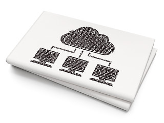 Image showing Cloud computing concept: Cloud Network on Blank Newspaper background