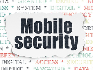 Image showing Privacy concept: Mobile Security on Torn Paper background