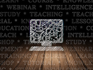 Image showing Studying concept: Computer Pc in grunge dark room