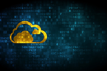 Image showing Cloud computing concept: Cloud on digital background